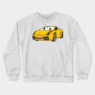 Cute happy yellow sports car cartoon Crewneck Sweatshirt